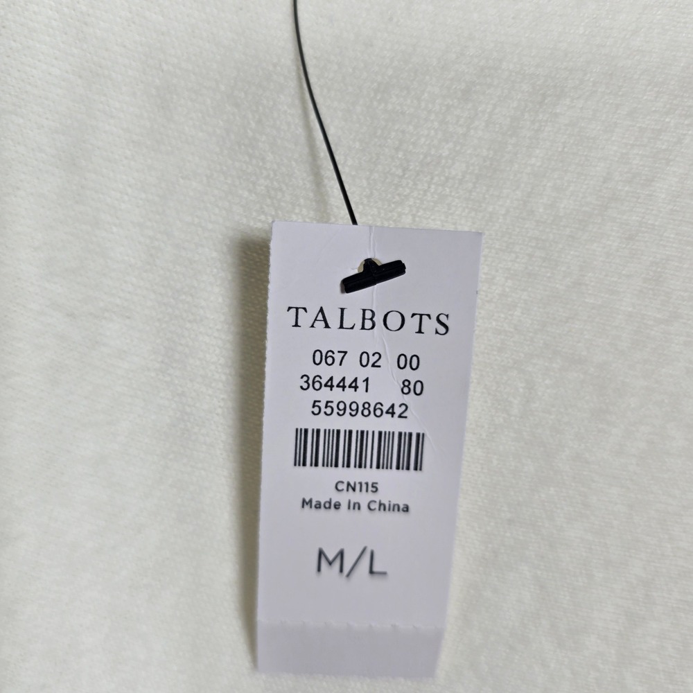 Talbots Cream Purple Floral Chintz Asymmetrical Poncho Knit Top Woman M/L NWT - Picture 4 of 12
